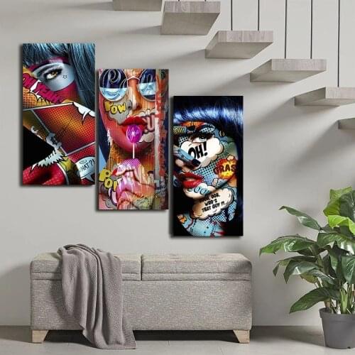 Modern Graffiti Artwork Women Portrait Oil Canvas Paintings Posters and Prints Wall Decoration for Living Room Wall Art Pictures