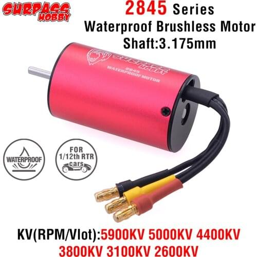 SURPASSHOBBY 2845 3.175mm Waterproof Brushless Motor 5900KV 5000KV 4400KV 3800KV 3100KV 2600KV for Traxxas Trx4 HSP 1/12 RC Car
