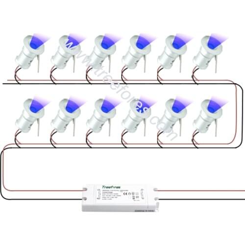 RF Remote Smart Dimmable 1W 12V LED Mini Bulb Spot Lamp + Slim Driver Adapter Flash Dim Sauna Stair Light With Switch Controller