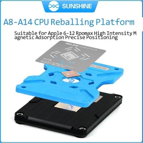 RELIFE RL-601M 7 in 1 Universal CPU Reballing Stencil Platform For iPhone 6-12 Pro Max IC Chip Planting Tin Template Fixture