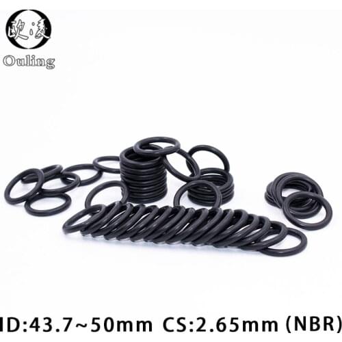 20PCS/lot Rubber Ring NBR Sealing O-Ring 2.65mm Thickness ID43.7/45/46.2/47.5/48.7/50mm Nitrile O Ring Seal Gasket Rings Washer