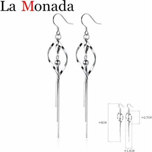 Wholesale Screw Tassel Drop Earrings 925 Sterling Silver Snake Bones Chain Long Hanging Dangle Earrings