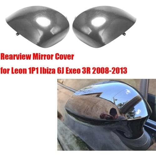 Car Rearview Mirror Cover Side Wing Mirror Caps Cover Trims for Seat Leon 1P1 Ibiza 6J Exeo 3R 2008-2013