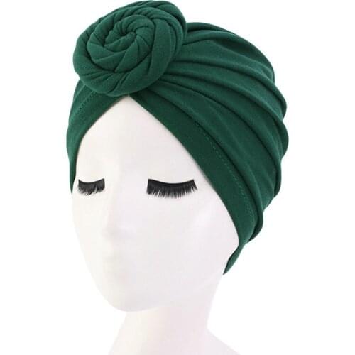Women tie Turban Hat Stretchy Turban Muslim Hat bohemian style jersey top knot turban Knotted Indian Cap Adult Head Wrap