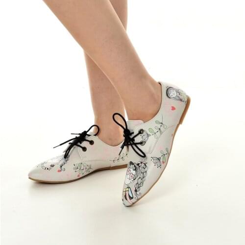 GİRLS PATTERNED CUSTOM DESIGN WOMEN LACED BALLERINA