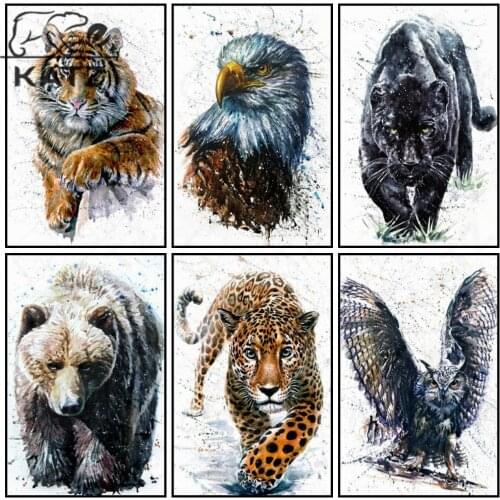Animal Graffiti Diamond Painting Eagle Bear Embroidery Crossing Tiger Diy Diamond Mosaic Art Gift Cross Stitch Home Decoration
