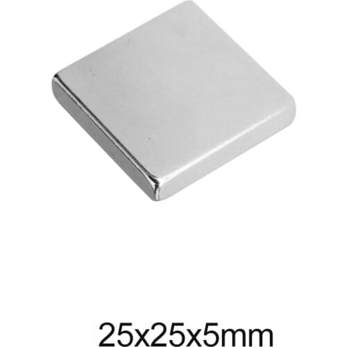 1~20PCS 25x25x5 Strong Block Neodymium Magnet 25mm*25mm Powerful NdFeB Magnetic Magnet 25x25x5mm Block Rare Earth Magnet 25*25*5