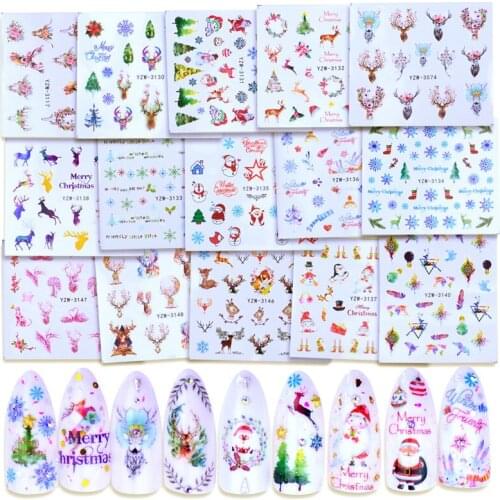 1pcs 2020 New Winter Sticker Nail Art Christmas Women Snowflakes DIY Tips Nail Decorations Water Decals