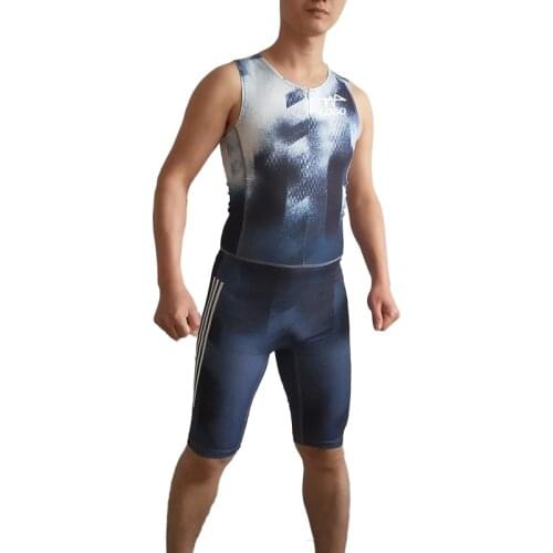 2019 Man Sleeveless Tight Fast Running Speedsuit One Piece Suit Track and Field Singlet Rashguards