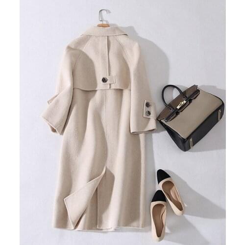 2020 New Winter Coats and Jackets Women Double Breasted Wool Coats Female Loose Long Windbreaker chaquetas mujer LX2386