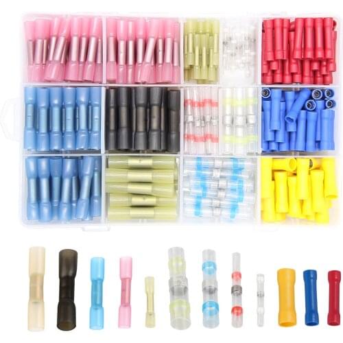 360PCS Assorted Heat Shrink Wire Butt Connectors Solder Sleeves Insulated Electrical Cable Crimp Terminals Connector 10-26AWG