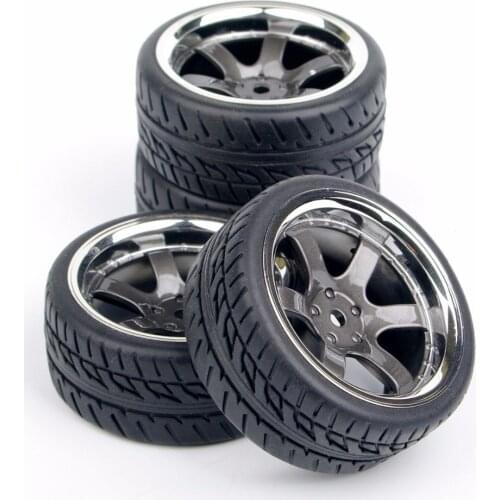 4X PP0038+PP0150 Rubber Tires Wheel Rim For HPI HSP Racing RC 1:10 On Road Car Accessory