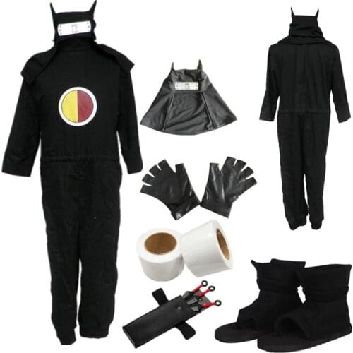 Anime Naruto Kankuro Cosplay Mens black onesie Costume Halloween