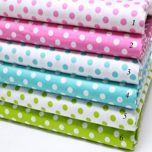 White Pink Blue Big Polka Dots 100% Cotton Twill DIY Kids Bedding Apron Patchwork Tissues Telas Handwork Quilting Textile Cloth