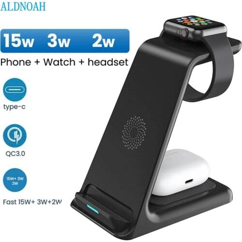20W 3 in 1 Qi Wireless Charger Stand for iPhone 12 11 XS XR X 8 Fast Charging Dock Station For Apple Watch 6 SE 5 4 AirPods Pro