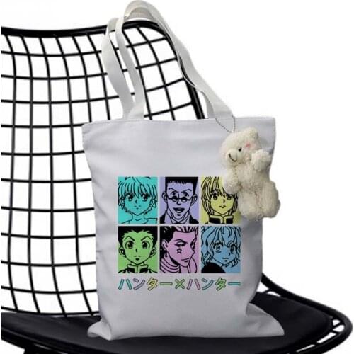 Hunter X Hunter-Bolso de compras Hisoka morow-hxh con estampado de dibujos animados para chicas bolsa de mano informal a la moda