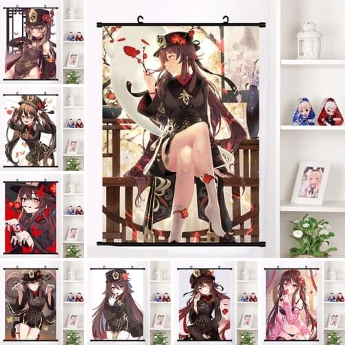 HD Print Japanese Cartoon Girl Canvas Anime Character Poster Picture Plastic Scroll Hanging Painting Home Decor Bedroom Wall Art