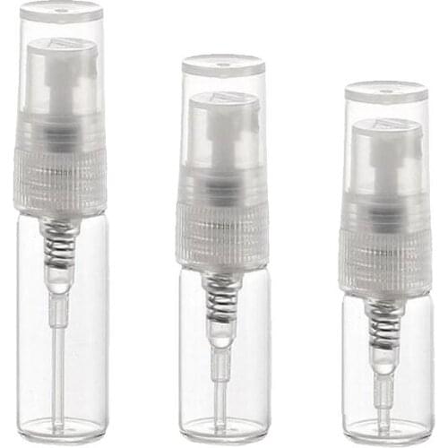 10pcs 2ml 3ml 5ml Portable Mini Glass Spray Bottle Empty Perfume Glass Bottles Refillable Essential oil Travel Accessories