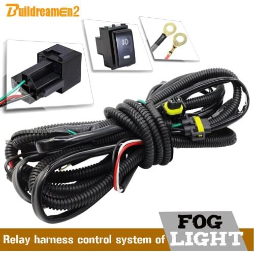 Buildreamen2 H11 Fog Light Harness Wiring Kit Cable + Switch with LED Indicator AT Relay Fuse Car Styling For Nissan Infiniti