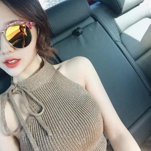 Women Crop Camis Tops Sexy Summer Oblique Shoulder Strap Vest Sexy Sleeveless Knitted Top Tank Corset Top For Women