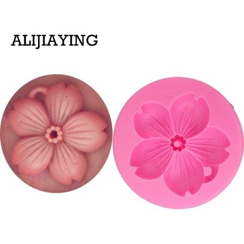 M1291 1Pcs DIY Cherry blossom shape silicone mold flower fondant moulds cake decorating tools Resin Clay Soap Mold