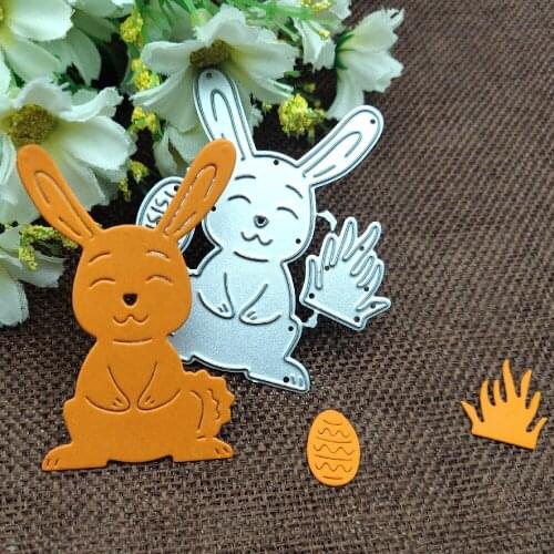 Easter rabbit eggs die cutting metal die decoration for scrapbook punching card cutting DIY process edge cutting