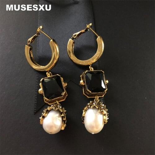 Fashion Jewelry & Accessories Baroque style Brand Retro Pearl tassel Pendant Earrings For Womens Party Wedding Jewelry Gift
