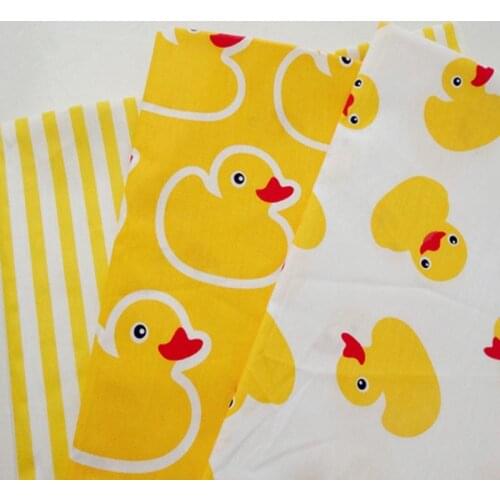 Cartoon yellow series dots stripe duck 100% cotton twill fabric for kids bedding sheet apparel DIY quilting patchwork tela cloth
