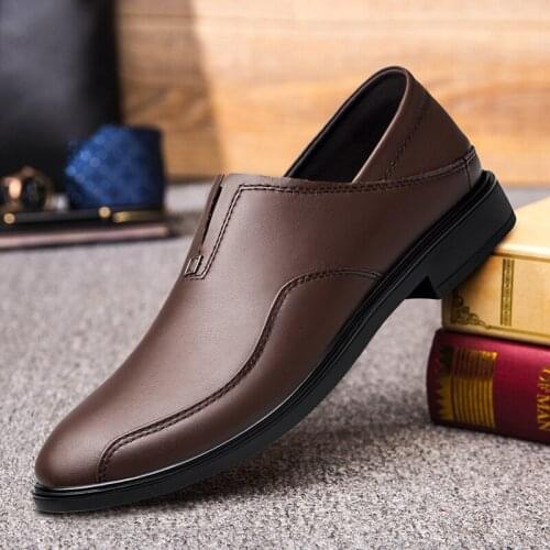 Mens Shoes Business Casual Genuine Leather Shoes Men Loafers Men Office Business Formal Shoe 2021 New