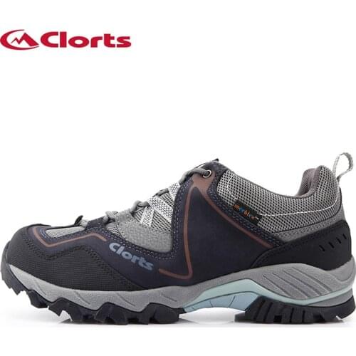 Clorts Trekking Shoes for Men First Layer Leather Low Cut Hiking Shoes Waterproof Outdoor Sport Sneakers HKL-826
