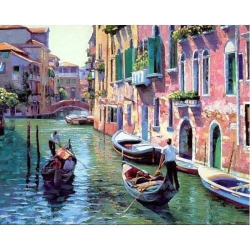 Gatyztory Paint By Number Canvas Painting Kits Handpainted Gift Drawing On Canvas DIY Coloring By Numbers Landscape Decor For Ho