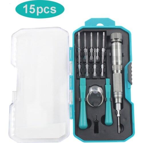 Precision Screwdriver Set 15 In 1 Screw Driver Bit Screwdrivers Handle Phone Watch S2 Repair Hand Tools Kit