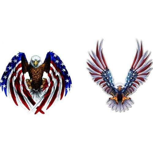 2 Pcs Decal Sticker for Car Motorcycle Eagle Flag Sticker Hood Decals-Pet & Stickers