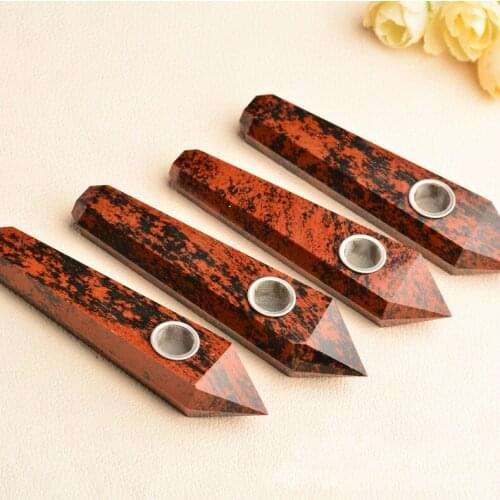 Natural red ochre cigarette holder pipe filter pipe crystal pipe