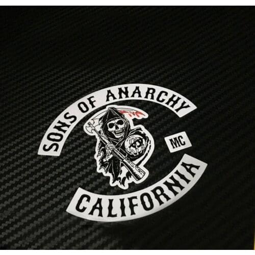 Newest motorcycle racing reflective sons of biker sticker drift car motor stickers of rider bikers skull anarchy stickers badges