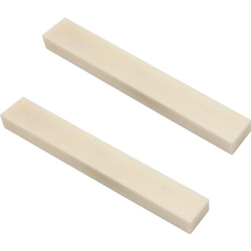 NEW 2pcs Blank Bone Electric Guitar Nut Saddle Material 83x12x6mm Unslotted Nut for Guitar Parts