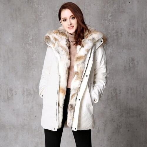 2019 Winter New M Hooded Park Scorpion Fur Collar Coat Thick Rabbit Fur Warm Coat More size S-XXL 3XL 4XL 5XL Christmas deals