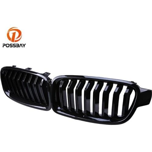 POSSBAY Front Kidney Sport Grille Grills Gloss Black Car Cover for BMW 3-Series F30 Sedan/F31 Tourind 316d/316i/318d 2012-2017
