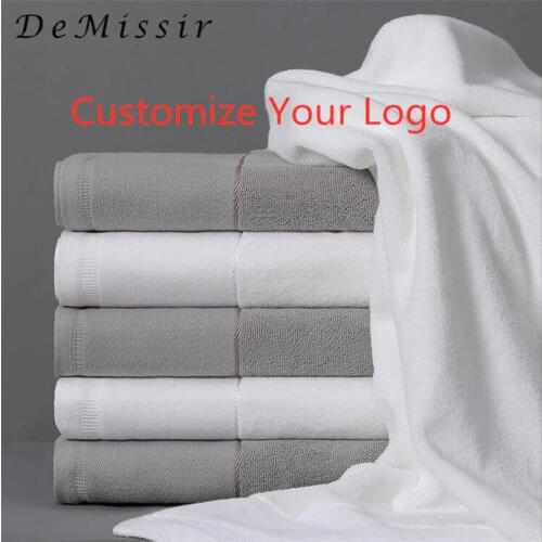 Custom Logo Towels Luxury Cotton Beauty Salon OEM Bath Towel Face Towels Headscarf Thickened Hotel White Grey Pink Home Textile