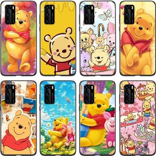 Silicone Cover Winnie the Pooh For Huawei P 50 P40 P30 P20 P10 P9 P8 Pro Plus Lite E mini 2017 2019 Phone Case