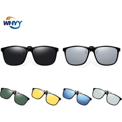 2021 Polarized Pilot Flip Up Clip on Sunglasses Men Photochromic Polarised Women Sun Glasses Color Change Night Driving