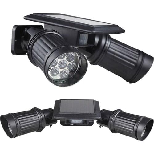 Solar Light Dual Head Solar Lamp PIR Motion Sensor Spotlight Waterproof Outdoor Landscape Garden Street Solar Wall Lights