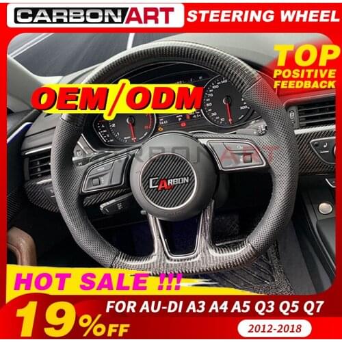 Sport styling carbon fiber steering wheel for aud-i A3 A4 A5 A6 A7 A8 Q3 Q5 Q7 auto replacement parts aud-i A3 A4 A5 A6 A7 2015