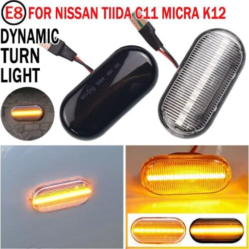 For Nissan Terrano III R51/Versa/Xterra Car Dynamic LED Side Marker Light Turn Signal Light Side Repeater Panel Lamp 2Pcs