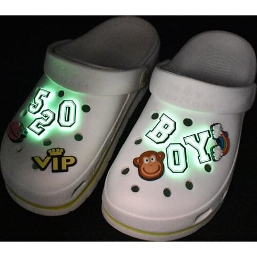Luminous Letters Fashion Soft PVC Shoe Buckle Fluorescent Cartoon Garden Shoe Buckle