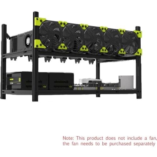 V3C 6-Bay Aluminum Alloy Open-Air Box Multi-Graphics Card Chassis Server Chassis For Computer Eth Frame Drilling Rig