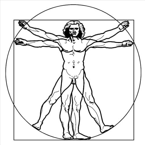 LEONARDO DA VINCI VITRUVIAN MAN vinyl wall art sticker decal Living Room Bedroom Wall Decals school Mural adesivo de parede D507