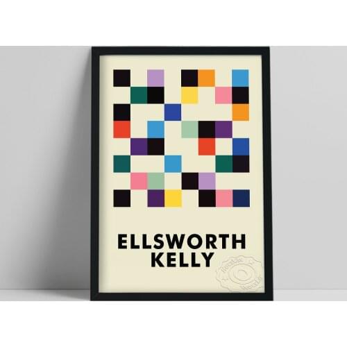 Ellsworth Kelly Exhibition Poster, Ellsworth Kelly Colors For A Large Wall Painting, Vintage Art Prints, Abstract Wall Stickers