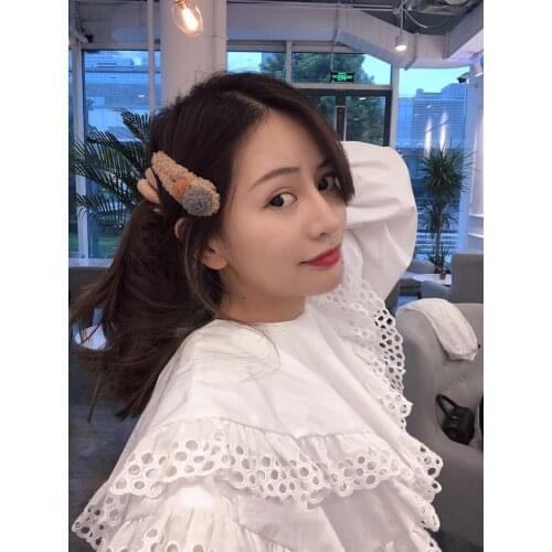 100pcs/lot DIY Simple Lady Imitation Lambs Wool Plush Balls Hair BB Clips Bang Hairpin Hair Styling Tools Accessories HA1471