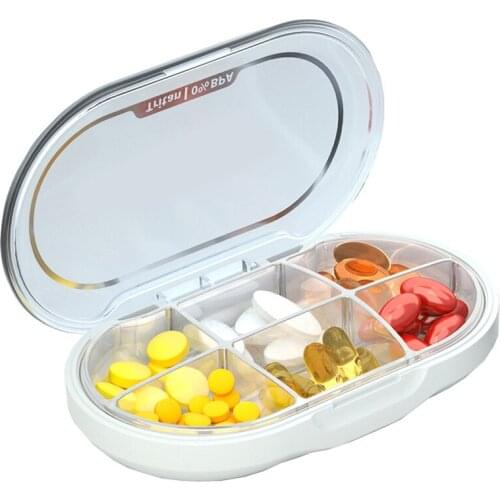 Pills Dispenser Pill Organizer Pill Box Silicone Moisture-Proof Design Pill Case To Hold Vitamins Supplements And Medication